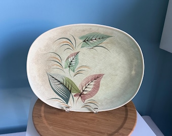 Vintage Verano Japan Hand Painted Platter, Oval Leaf Dish