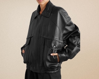 ジャケット・アウター 80s lether bomber drizzler jacket y2k 80s 90s