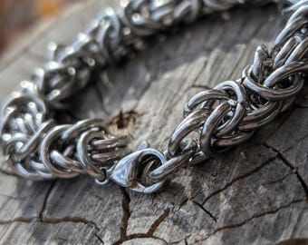 BJÖRN Thick Bracelet || Handmade stainless steel chainmail bracelet