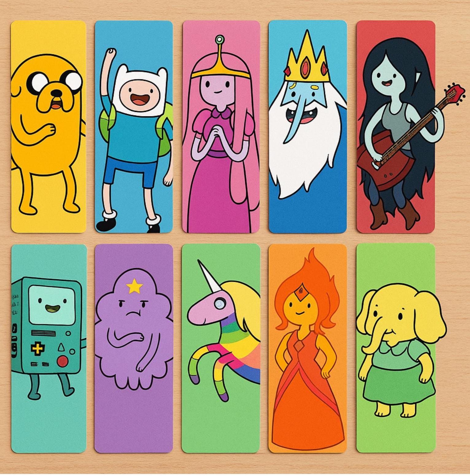 10 Pack Adventure Time Bookmarks - Etsy