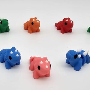 Bundle | Dinosaur | Mini animals | 3D print figure | Articulated mini | Movable miniature | Decoration | Gift | Fidget toys | T-Rex Triceratops
