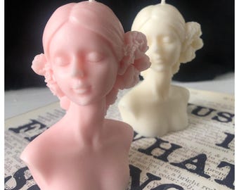 Flower crown candle | Unique candle | Handmade candle | Aesthetic candle Female body candle | Sculpture candle Handmade candle |