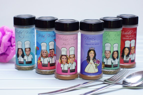 Personalized Gourmet Spice Wedding Favors: Bridal Shower Gifts
