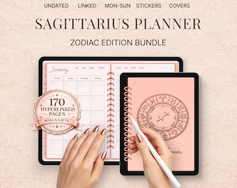 Zestaw cyfrowego planera Strzelca na iPada | Notatnik astrologii zodiaku | GoodNotes i Notability w formacie PDF | Natychmiastowe pobranie