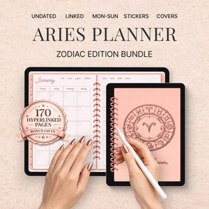 Aries Digital Planner Bundle for iPad | Zodiac Astrology Notebook | GoodNotes & Notability PDF | Instant Download