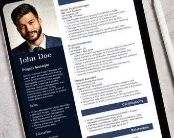 Project Manager Resume Template Bundle – Editable Canva Design