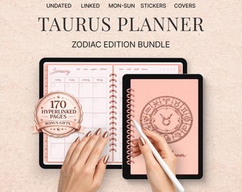 Zestaw cyfrowego planera Taurus na iPada | Notatnik astrologii zodiaku | GoodNotes i Notability w formacie PDF | Natychmiastowe pobranie