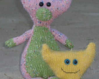 Toy Knitting Pattern PDF | Fred and Murgatroy | Set of 2 Stash-Buster Knit Toys