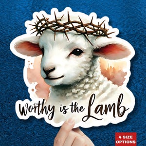 Worthy Is The Lamb Aufkleber Ostern Religiöses Dekor Christian Vinyl Aufkleber Niedlicher Lamm Aufkleber Bibel Vers Aufkleber Laptop Dekor Sonntagsschule