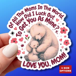 Sticker Bonne fête des mères Je t'aime maman Sticker en vinyle Cadeau mignon pour maman Sticker scrapbooking pour ordinateur portable Décoration de journal Sticker pour maman Appréciation de maman