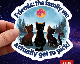 Pegatina de vinilo troquelada de Friends Cats: regalo para la familia elegida y un amigo.