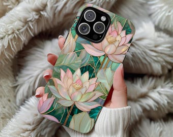 Stained Glass Lotus Flower Phone Case: Spiritual Art Cover, iPhone 18 Pro Max