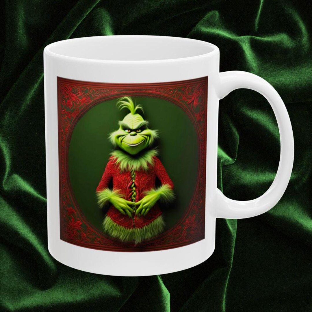 Grinch Holiday Mug, Detailed Christmas Mug, Funny Grinch Coffee Mug ...