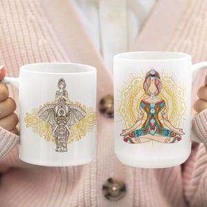 Mandala Design Ceramic Mug: Zen Meditation Gift