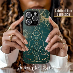 Chakra Yoga Phone Case: Spiritual Lotus Design, Protective Cover