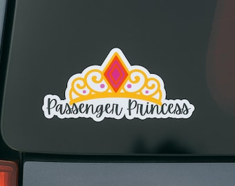 passagier Prinzessin Auto Aufkleber, niedlicher Vinyl Aufkleber für Autofenster, Girly Autozubehör, lustiger TikTok Trend Aufkleber, Prinzessin Krone Abziehbild