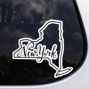 Calcomanía para auto de Nueva York: vinilo con paisaje urbano, calcomanía para laptop de Nueva York, calcomanía para ventana de auto del Empire State Building, regalo para viajeros, calcomanía para parachoques de la Gran Manzana.