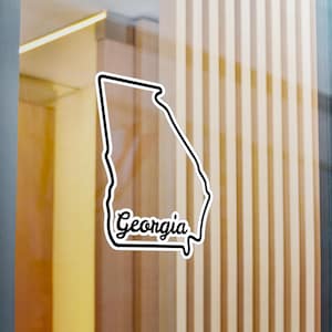 Georgia State Vinyl Decal Sticker - Kiss-Cut Vinyl Decal for Car, Laptop, Water Bottle - Gift for Georgia Residents, State Pride, Travelers,