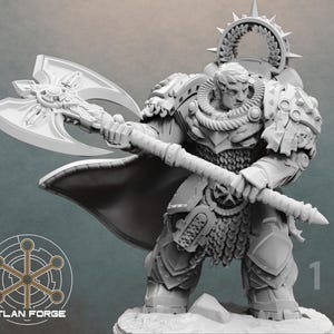 Templar Aegis Captain – Elite Warrior Miniature Kit for Grimdark Wargames, RPG Heroes & Kitbashing | Atlan Forge