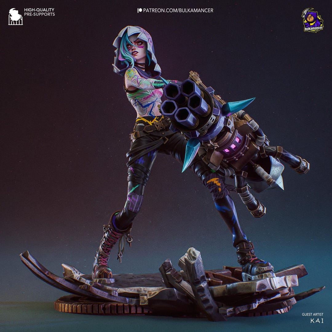 Jinx League of Legends Arcane Powder Riftbound | Game Inspired Figure ...