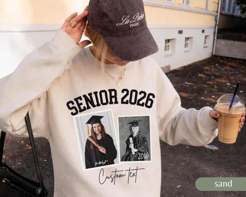 Custom Photo Senior 2026 Shirt Personalized Name Class Of 2026 Graduation Tee Back Bow Design Vintage Style High School Senior Gift Shirt image 10