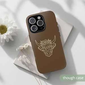 highland cow iphone protective cow case highland cow case cow lover iphone 16 15 14 13 12 11 samsung galaxy s25 s24 s23 google pixel 9 8 7