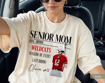 Senior softball Mom Shirt 2026, Personalized Photo Collage Shirt, Custom High School softball Mom Tee, Senior Season Shirt, Sports Mom Gift