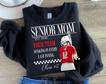 Senior softball Mom Shirt 2026, Personalized Photo Collage Shirt, Custom High School softball Mom Tee, Senior Season Shirt, Sports Mom Gift