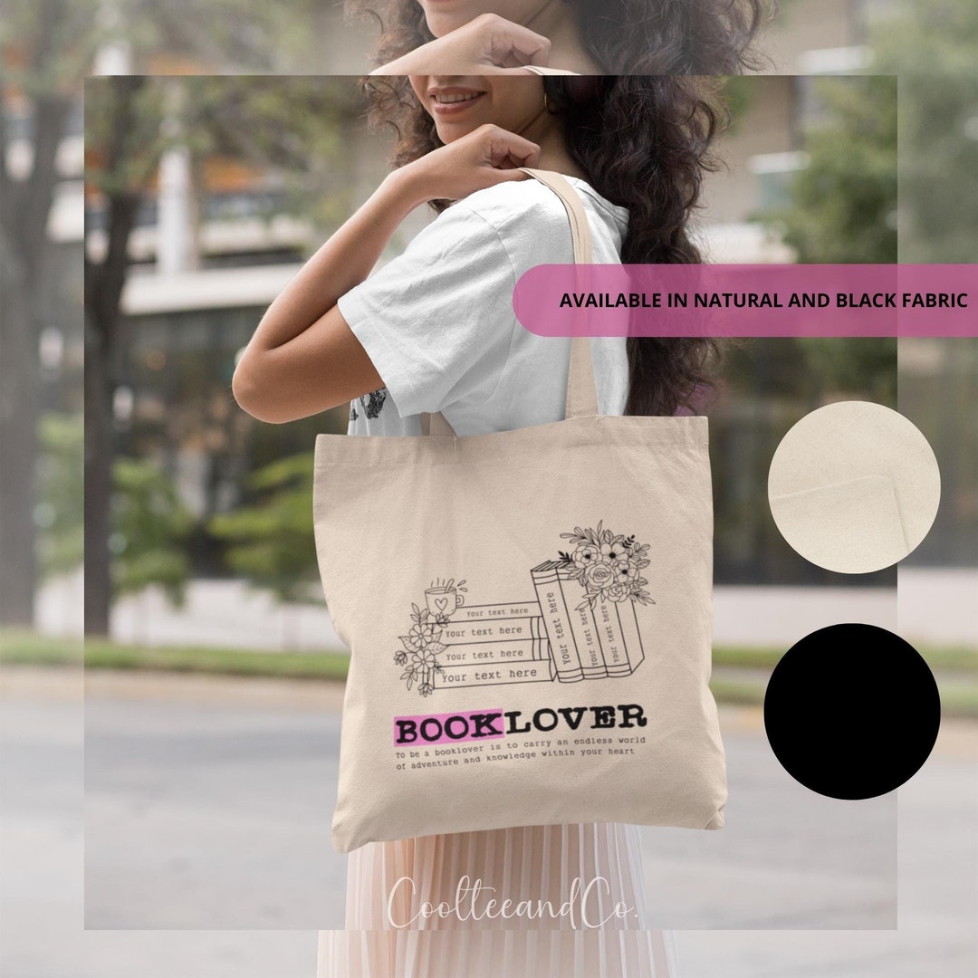 Custom Book Tote Bag, Book Carrying Bag, Book Lover Gifts, Gift Bag for