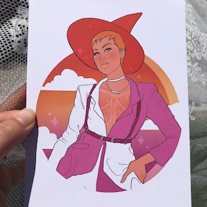 Lesbian Sapphic Pride Witch art print, 8x10 and 5x7