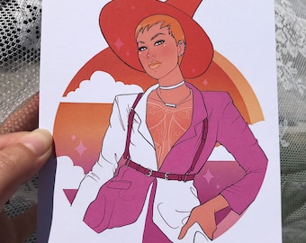 Lesbian Sapphic Pride Witch art print, 8x10 and 5x7