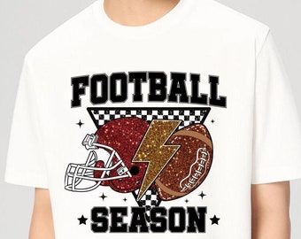 Glitter Football Mom Shirt, Personalized Team Apparel