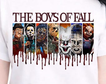 The Boys Of Fall Shirt, Spooky Season Horror Sweatshirt, Classic Horror Characters Tee, Scary Movies Gift, Halloween Family Apparel