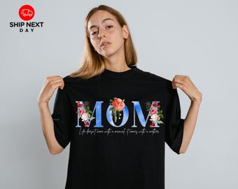 Custom Floral MOM Shirt, Personalized Mother's Day Gift