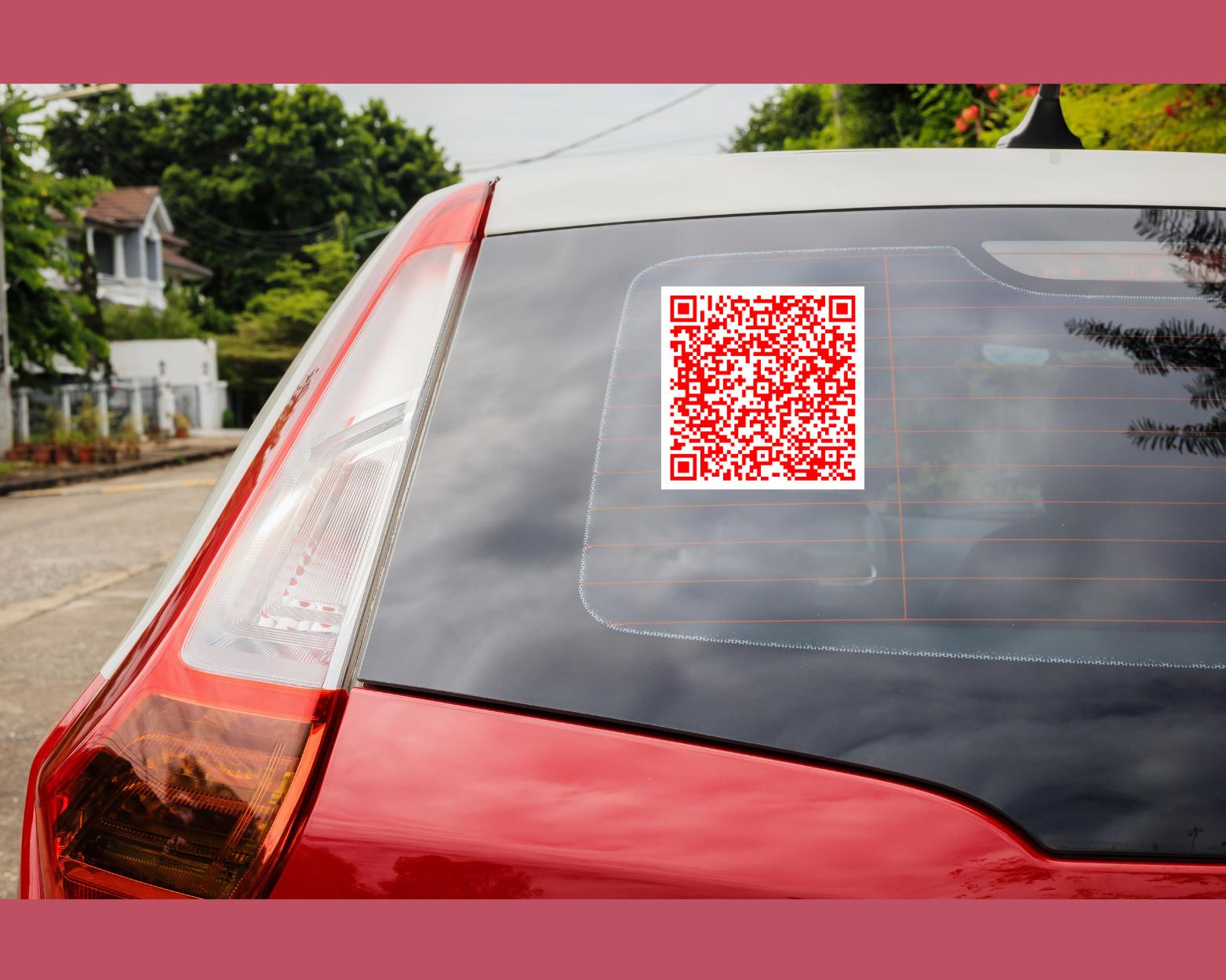 Qr Code Car Windows Custom QR Code Car Decal Social Media Follow Me Sticker UV Waterproof ...