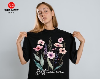 Floral Mom Sweatshirt, Wildflower Mother's Day Gift