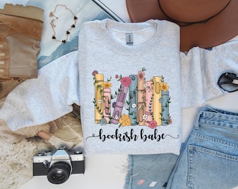 Floral Books Sweatshirt, Bookish Babe Shirt, Cozy Reader Gift