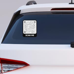 Custom QR Code Car Decal Social Media Follow Me Sticker UV Waterproof Window Decal Social Media Instagram Facebook Tik Tok YouTube Spotify