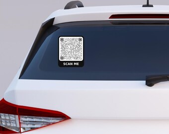 Custom QR Code Decal, Uv Dtf Transfer, Personalized, Car sticker, Waterproof Window Decal