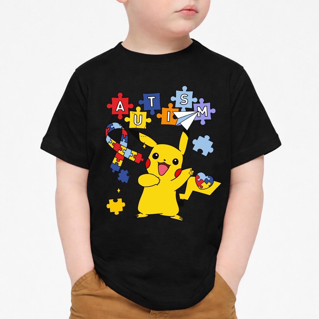 Autism Awareness Pikachu Shirts,puzzle Piece Fun,colorful Gaming Style ...