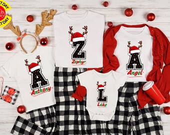 Personalized Christmas Family Shirts – Custom Name Holiday Pajamas