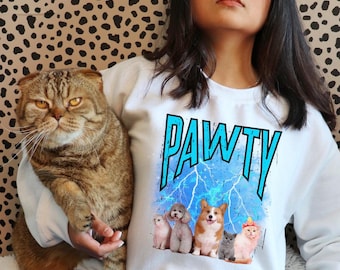 Custom Cat Photo Comfort Colors Sweatshirt, Personalized Pet Shirt