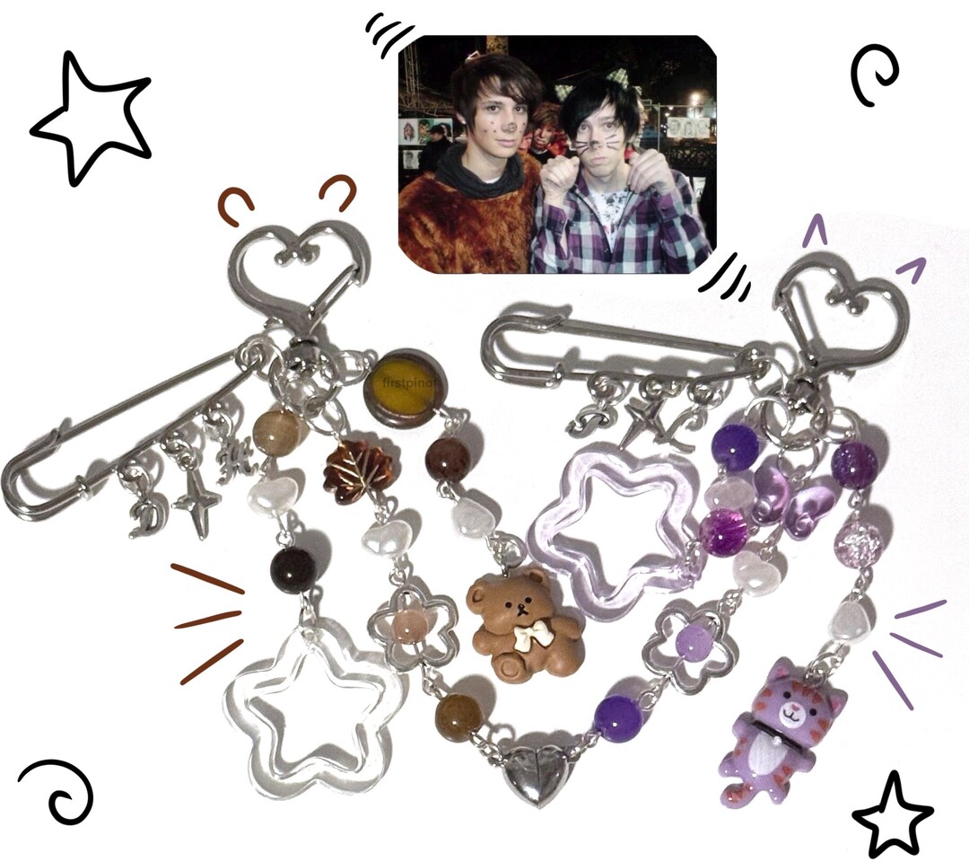 Dan and Phil Cat and Bear Keychain Set - Etsy