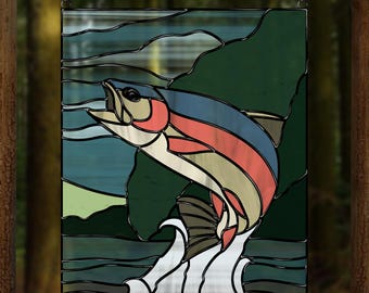 Stained Glass PDF Pattern of Black Crappie Fish Large Suncatcher