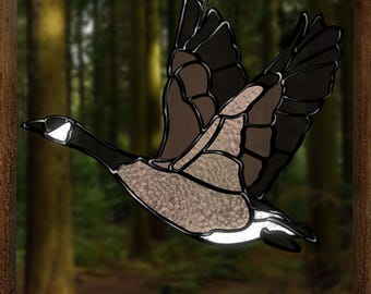 Canadian Goose Stained Glass Pattern – Waterfowl Suncatcher (PDF, SVG, PNG, Jpeg)