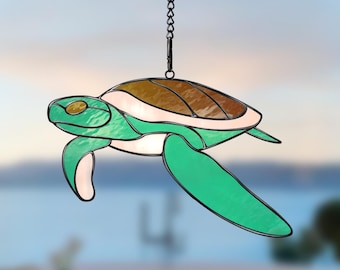 ウミガメのステンドグラスパターン：海洋生物の装飾（PDF） - Etsy 日本