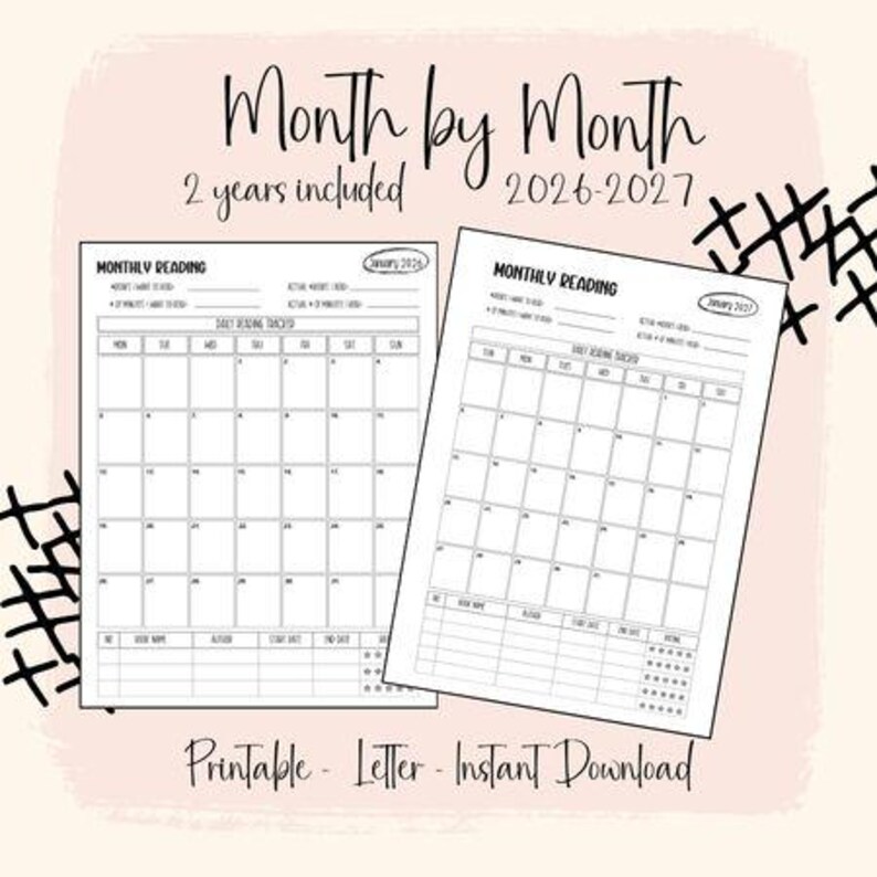 Printable Reading Journal 2026 and 2027 | Track Your Reading Journey ...