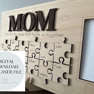 Mom you are the piece that holds us together svg, Mothers Day picture Frame svg, Mothers day gift idea, Mothers day svg,
