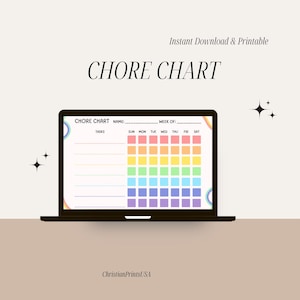 Editable Chore Chart for Kids | Printable | Kids Daily Weekly Responsibility Chart | Kids Chore List | Kids Daily Routine Checklist | PDF