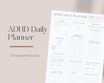 ADHD Digital Planner, Planner, Undated Digital Planner, ADHD Planner, Adult ADHD Planner, Daily, Weekl